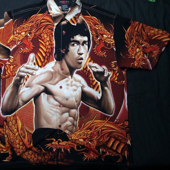 Vintage Y2K Bruce Lee Enter The Dragon Button Shirt - Picture 4 of 9